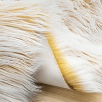 Deluxe Ultra Soft Fau Sheepskin szőrme sorozat bolyhos dekoratív beltéri bothágó terület szőnyeg, láb, sárga és fehér,