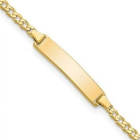 Primal arany karátos sárga arany lapos Curb Link ID karkötő
