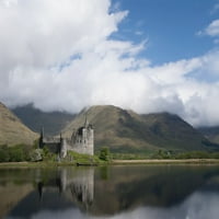 Egyesült Királyság, Skócia, Kilcurn vár, képben látható, egy, félsziget, - ban, végén, közül, Loch Awe, vár, tükröződés,