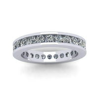 Természetes 1.75 Ct kerek vágott gyémánt klasszikus csatorna készlet női évforduló esküvő valószínűleg zenekar gyűrű