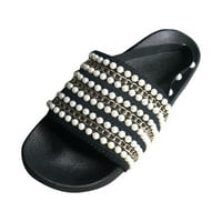 Női papucs nyári új divat gyöngy vonal arc női nagy szandál alkalmi cipő cipő női gumi fekete 39