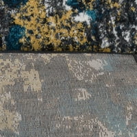 Rugsotic szőnyegek gép szőtt Heatset, virágos Polipropilén terület szőnyeg, kék, 5 'x8'