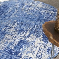 Nourison Whimsicle művészi Kortárs kék elefántcsont 5 ' kerek terület szőnyeg