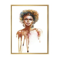 Designart 'afro-amerikai nő portréja XIII' Modern keretes vászon falfestmény nyomtatás