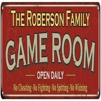 A Roberson Család Ajándék Piros Játékterem Fém Jel 206180038890