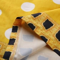 wendunide ruhák Női Divat Női alkalmi laza pöttyös nyomtatás colorblock rövid ujjú v-nyakú ruha sárga