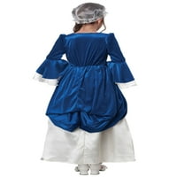 Kaliforniai Jelmezek Martha Washington gyarmati kék lány Halloween jelmez Jelmez gyermek számára, XL