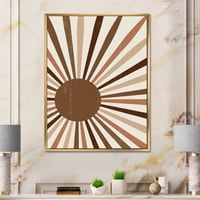 Designart 'Bright Minimalist Shining Terracotta Sun Rays' modern keretes vászon fali művészet