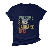 Vintage pólók Női 40. Születésnapi ajándékok született ing Retro alkalmi rövid ujjú póló felsők Kék S