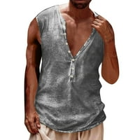 Wozhidaose Tartály felsők férfiak nyári alkalmi csat 3D digitális ujjatlan póló mellény kabát felső blúz Férfi póló