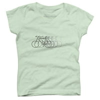Just bike Girls menta zöld grafikus póló-az emberek XS tervezése