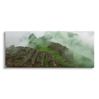 Stupell lélegzetelállító machu picchu köd tájfotó galéria csomagolt vászon nyomtatott fal művészet