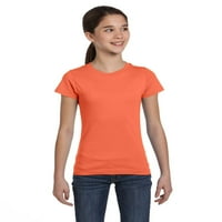Marky G ruházat lányok rövid ujjú Legénység nyak szilárd pólók pamut, XL, fekete narancssárga Hanga