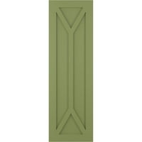 Ekena Millwork 18 W 48 H True Fit PVC San Carlos misszió stílusú rögzített redőnyök, moha zöld