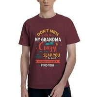 Ne szórakozz velem a nagymamám őrült férfi Alapvető Rövid ujjú póló bordó 4x-nagy