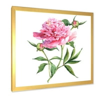 Designart „ősi rózsaszín pünkösdi rózsa” hagyományos keretes művészeti nyomtatás