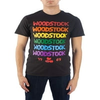 Férfi Woodstock szivárvány logó rövid ujjú póló