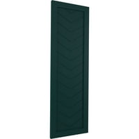 Ekena Millwork 18 W 53 H True Fit PVC egy panel Chevron modern stílusú rögzített redőnyök, termálzöld