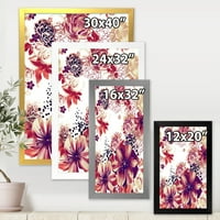 Designart 'Sárga és rózsaszín virágok retro' hagyományos keretes művészeti nyomtatás