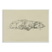 A Stupell Industries Serene Dog Sleep Soft Puha párna monokróm vázlatos portré, 13, Ethan Harper tervezése