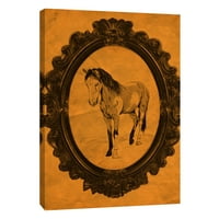 Képek, keretes festék ló mandarinban, 16x20, dekoratív vászon fali művészet
