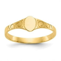Primal arany karátos sárga arany magas polírozott ovális gyermek pecsétgyűrű