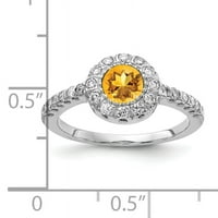 Primal arany karátos fehér arany citrin és AA gyémánt gyűrű