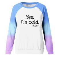 Igen, hideg vagyok 24: Női pulóver ing vicces Vintage grafikus pólók Hip Hop pulóverek felső Hosszú ujjú blúz kék S