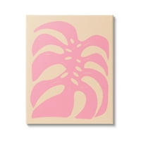 Stupell Industries rózsaszín trópusi levél alakú grafikus galéria csomagolt vászon nyomtatott fali művészet, Birgit