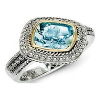 Ezüst w 14k kék topáz gyűrű