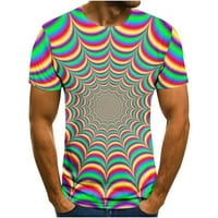 Vicces 3D minta grafikus pólók férfiaknak Rendszeres Fit alkalmi rövid ujjú Kerek nyakú pulóver póló felsők divatos