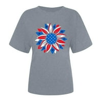 Yourumao Női ClearanceAmerican Flag Print felsők Női USA Flag Stars grafikus hazafias póló nyári Laza Fit tunikák pólók