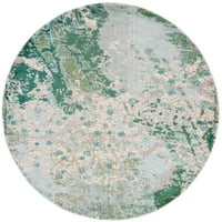 Madison Seanan absztrakt terület szőnyeg, zöld kék, 6'7 6'7 kerek