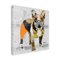 Védjegy képzőművészet 'Francia Bulldog test' vászon művészet Michel Keck