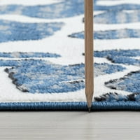 Kortárs terület szőnyeg absztrakt kék, fehér beltéri szórás könnyen megtisztítható