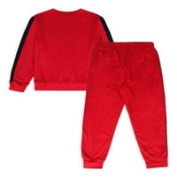 Wonder Nation Boys hosszú ujjú színű blokk hétvégi pizsamák nadrág szett, 2-csomag, méret 4- és Husky