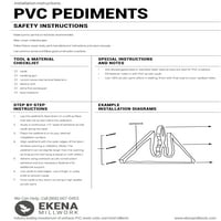 Ekena Millwork 68 W 17 H 2-3 4 P Acorn építészeti fokozatú PVC Pediment