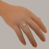 Brit készült szilárd 18k Rózsa arany gyűrű természetes opál & Emerald Női eljegyzési gyűrű - méret opciók-méret 9.75