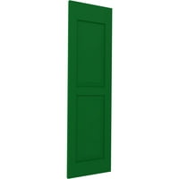 Ekena Millwork 18 W 37 H Americraft Két egyenlő emelt panel külső valódi fa redőnyök, viridian zöld